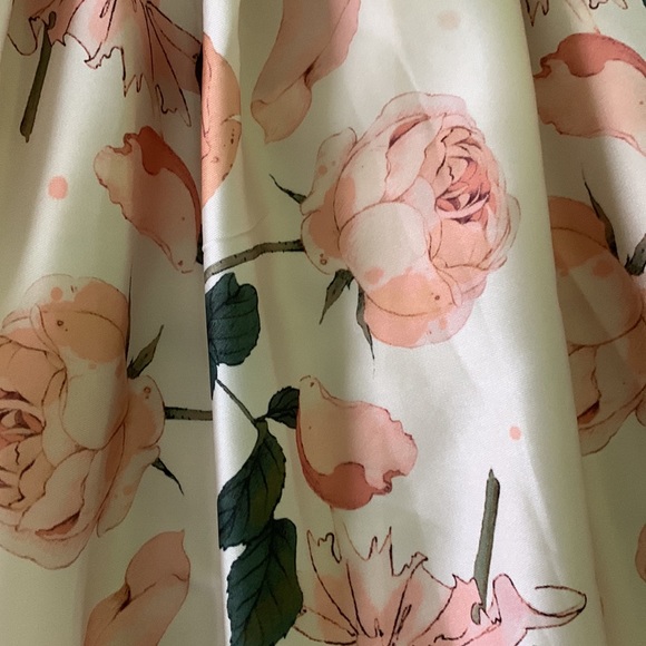 Simple Retro silk floral midi skirt.Pink,white.Sm/med. Vintage,cottage.new.Flare - Picture 5 of 9